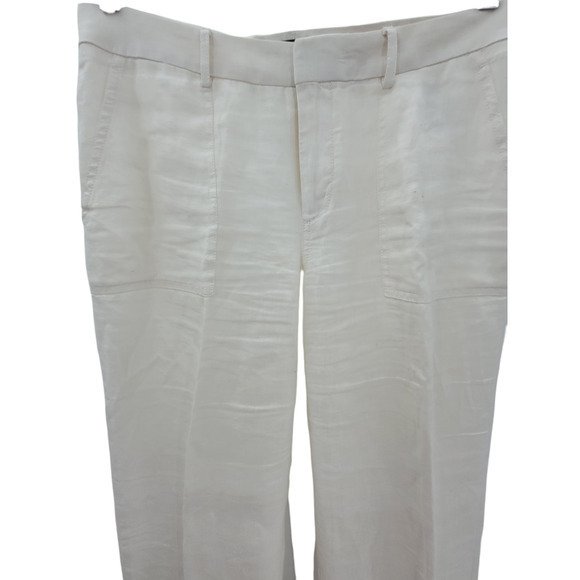 Banana Republic Off‎ White Linen Flat Front Straight Leg - Picture 6 of 16